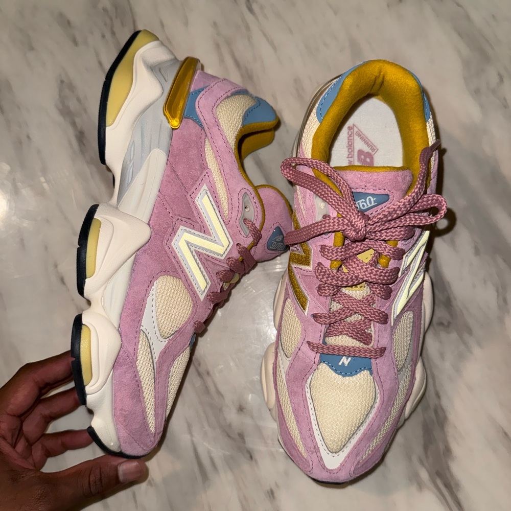 New Balance 9060 pink and blue trainers #NewBalance